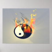Poster Yin Yang en feu (Devant)