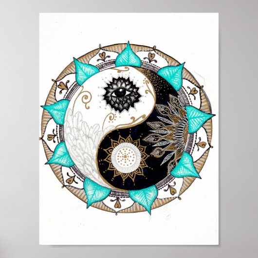 Poster Yin Yang Mandala (Devant)