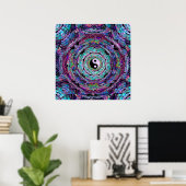 Poster Yin Yang Mandala Purple (Bureau à domicile)