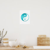 Poster Yin Yang Modèle d'illustration bleu Turquoise (Cuisine)