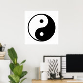 Poster Yin Yang Modèle d'illustration noir et blanc (Bureau à domicile)