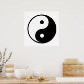 Poster Yin Yang Modèle d'illustration noir et blanc (Cuisine)