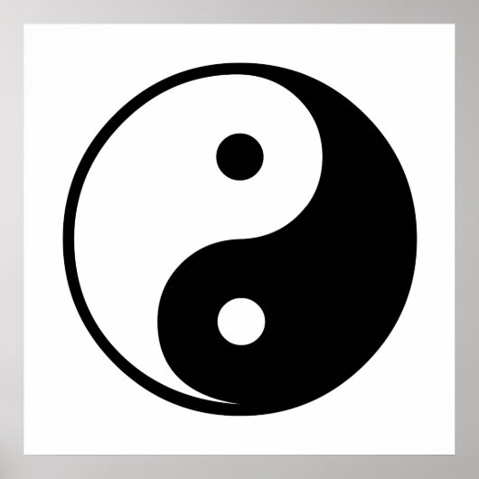 Poster Yin Yang Modèle d'illustration noir et blanc (Devant)