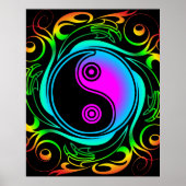 Poster Yin Yang Psychedelic Rainbow Tattoo (Devant)