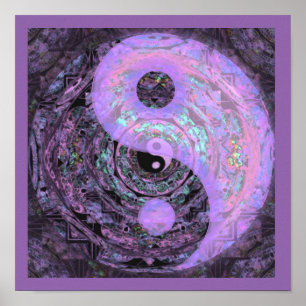 Poster Yin Yang Purple Mandala