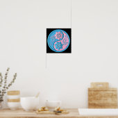 Poster Yin Yang sarcelle et rose (Cuisine)
