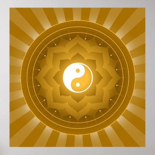 Poster Yin Yang Spirituel Sur Lotus Arrière - plan (Devant)