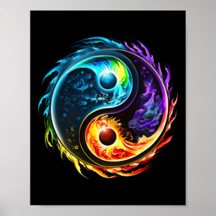 Poster Yin Yang, Taoïsme, Tai Chi, Qi Gong, Polarité, Dua