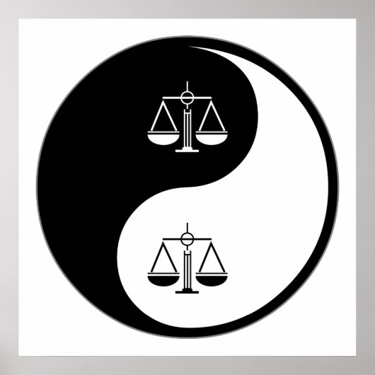 Poster Yin Yang Travail Paralégal (Devant)