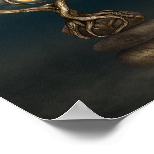 Poster Yin Yang Tree Moonlight Zen (Coin)