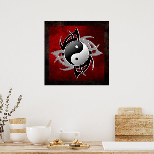 POSTER YIN YANG TRIBAL 3D (Cuisine)