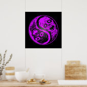 Poster Yin Yang Zombies violet et noir (Cuisine)