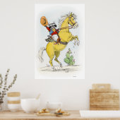 Poster Yippee ! Cowboy Racoon sur son cheval Imprimer (Cuisine)