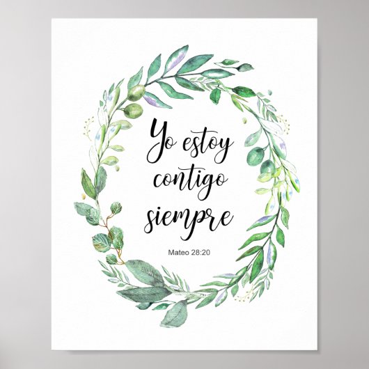 Poster Yo estoy contigo siempre - verset de la bible espa (Devant)