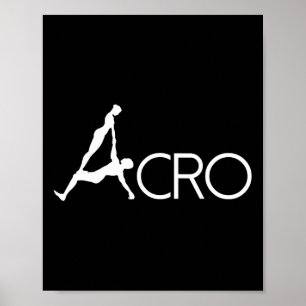 Poster Yoga Acro Danse Art Boredkoalas Contour Blanc Acro