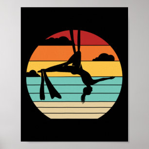 Poster Yoga Aérien Rétro Aérialiste Gymnastique Danseuse