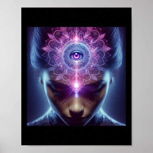 Poster Yoga Ajna Conscience Troisième Œil Chakra Brahman (Devant)