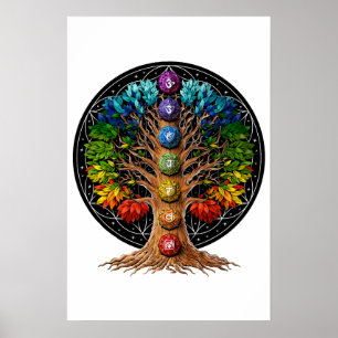 Poster Yoga Arbre De Vie