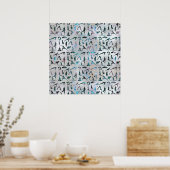 Poster Yoga Asanas / Poses motif Labradorite sur perle (Cuisine)