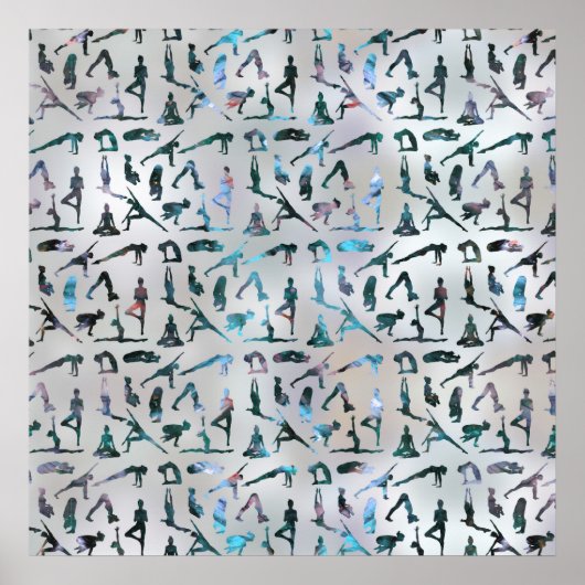 Poster Yoga Asanas / Poses motif Labradorite sur perle (Devant)