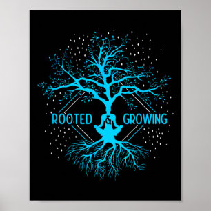 Poster Yoga Enraciné Et Croissant Arbre De Vie Méditation