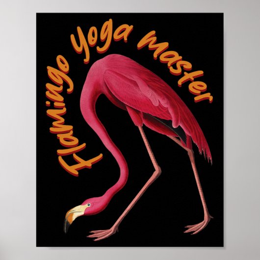 Poster Yoga Flamant Rose (Devant)