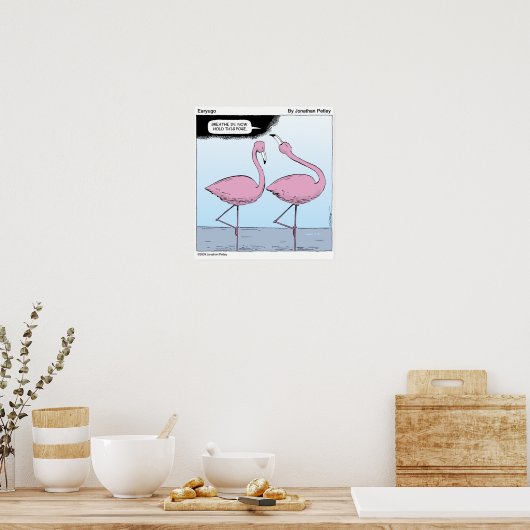 Poster yoga flamingo (Cuisine)