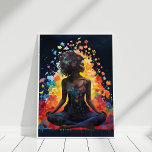 Poster Yoga Girl Méditerranating Flowers Universe<br><div class="desc">Yoga Girl Méditerranean Flowers Universe Poster</div>