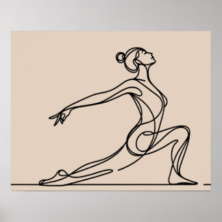 Poster Yoga Girl minimaliste - Art en ligne