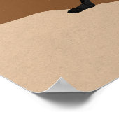 Poster Yoga guerrier pose silhouette méditation flux or (Coin)