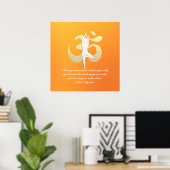 Poster Yoga Instructor Studio Citations Arbre Pose OM Sym (Bureau à domicile)
