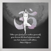 Poster Yoga Instructor Studio Citations Arbre Pose OM Sym (Devant)