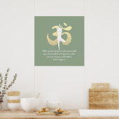 Poster Yoga Instructor Studio Citations Arbre Pose OM Sym (Cuisine)