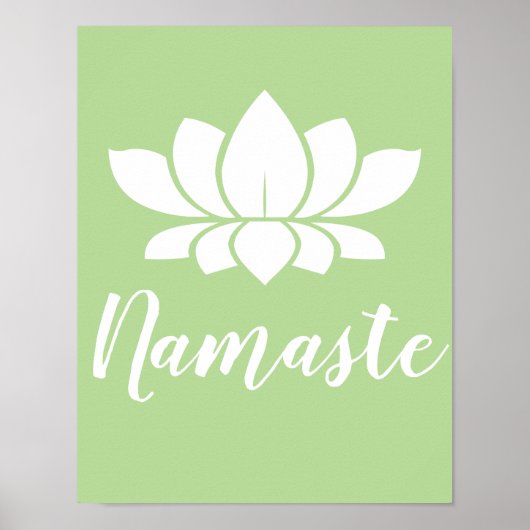 Poster Yoga Namaste Fleur de Lotus Blanc (Devant)