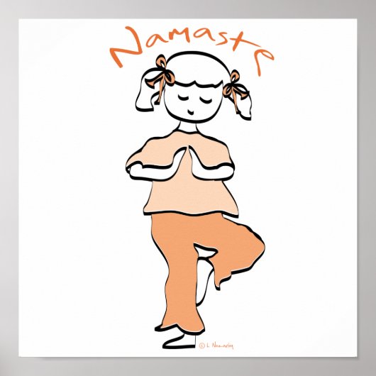Poster Yoga Namaste Jeune fille (Devant)