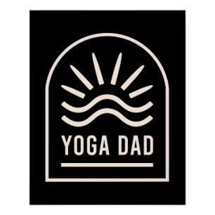 Poster Yoga papa retro vintage noir