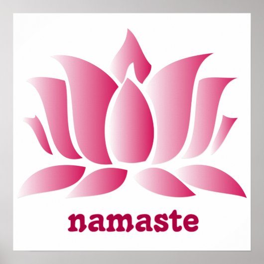 Poster yoga rose lotus namaste (Devant)
