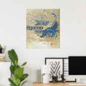 Poster Yoga Speak : Blue X-pressive Chakra (Bureau à domicile)