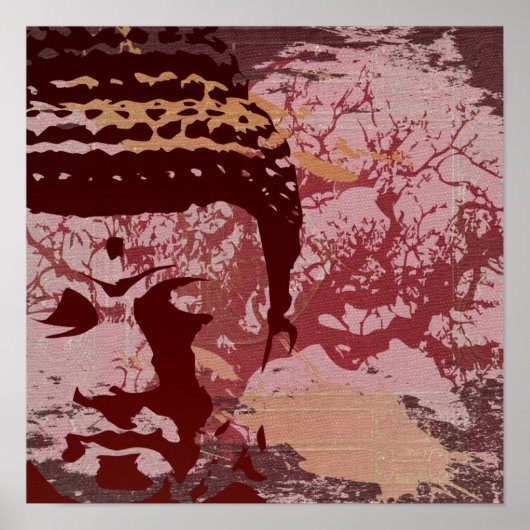 Poster Yoga Speak : Graphisme de l'arbre du Bouddha (Devant)