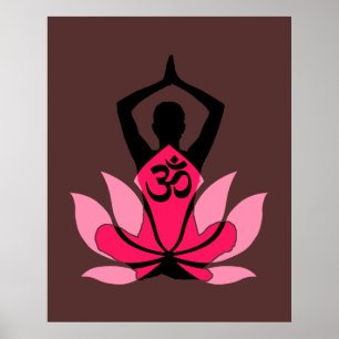 Poster Yoga spirituel de fleur d'OM Namaste Lotus dans