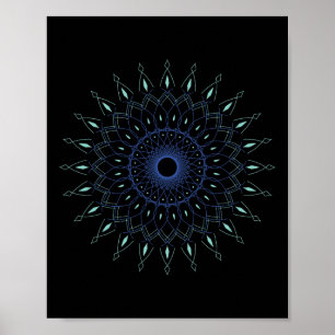 Poster Yoga Spirituel Géométrie Sacrée Hindou Pilates Yog