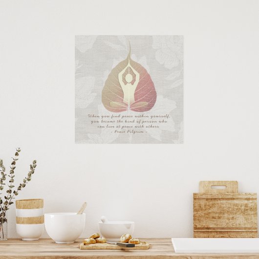 Poster Yoga Studio Instructeur Méditation Pose Bodhi Leaf (Cuisine)