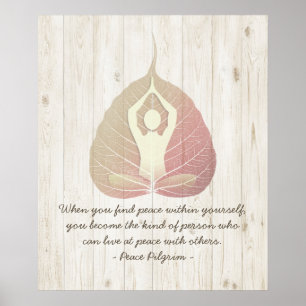 Poster Yoga Studio Instructeur Méditation Pose Bodhi Leaf