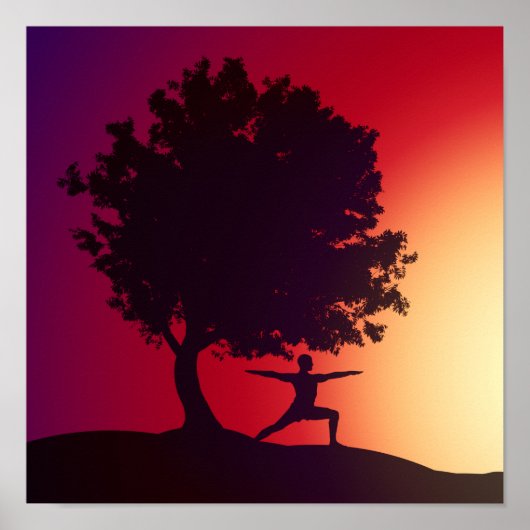 Poster Yoga Sunset Art (Devant)
