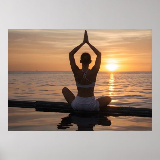 Poster Yoga sur la plage (Devant)