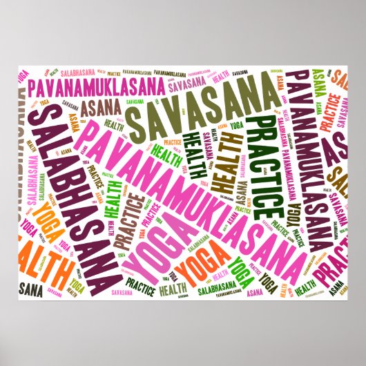 Poster Yoga words design (Devant)