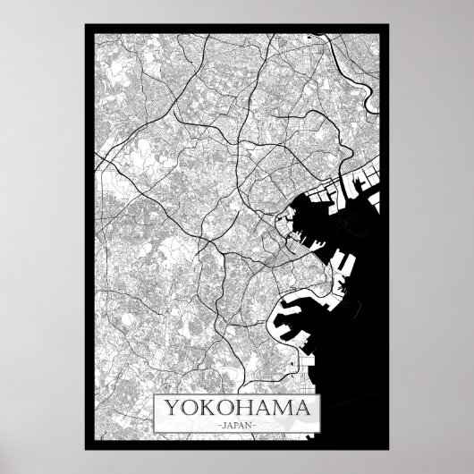 Poster Yokohama Japan Map (Devant)
