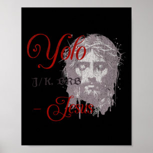 Poster Yolo Jk Brb Jesus Drôle Pâques Jour Bible Vintage