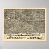 Poster Yonkers, NY Panoramic Map - 1899 (Devant)