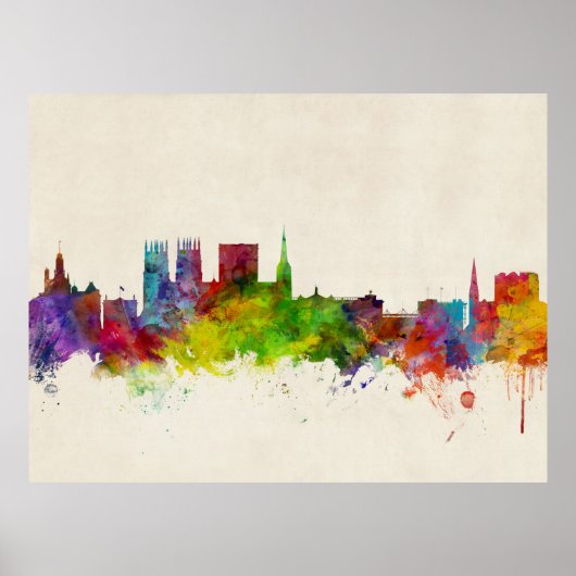 Poster York England Skyline (Devant)